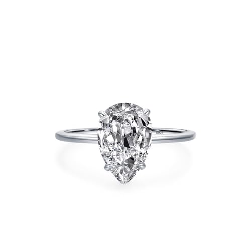 Skcess Fingerring Damen 925 Sterlingsilber, Ring Women Weiß Zirkonia Ring Ovaler Halo Größe 60 (19.1) von Skcess