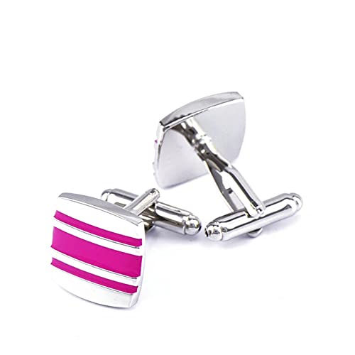 Skcess Hemd Manschettenknöpfe Herren Rosa, Manschettenknöpfe Herren Emaille-Quadrat Manschettenknöpfe Kupfer Geschenke für Herren Und Damen von Skcess