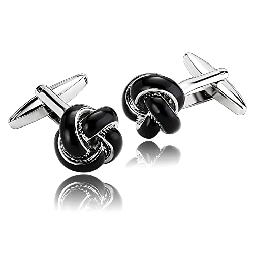 Skcess Manschettenknöpfe Herren Personalisiert Schwarz, Manschettenknöpfe Herren Blume Hemd-Manschettenknöpfe Geschenke für Herren Und Damen von Skcess