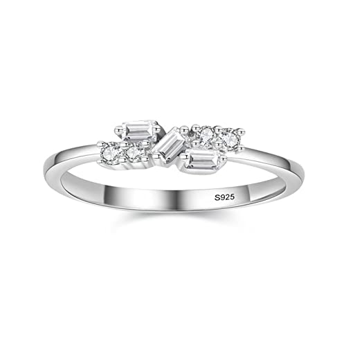 Skcess Modeschmuck Ringe Silber 925, Zierlicher Ring Silber X Zirkon-Silberring Verlobungsringe Größe 57 (18.1) von Skcess