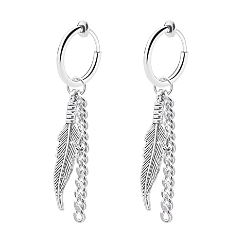 Skcess Ohrhänger Mädchen Silber, Creolen Ohrring Edelstahl Geometrisch Grosse Ohrringe Damen von Skcess