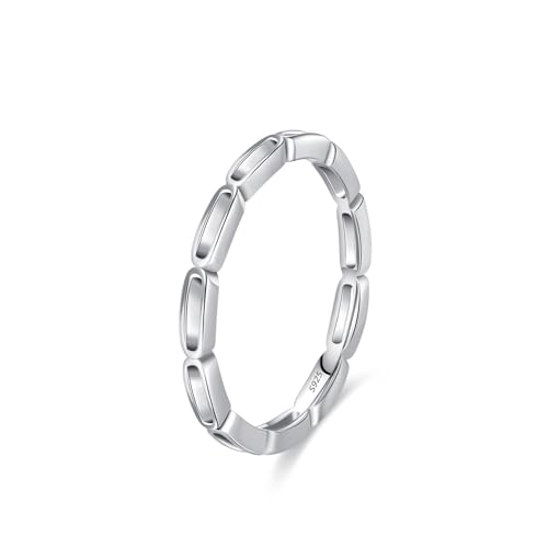 Skcess Ring Frauen 925 Sterlingsilber, Ringe Damen Ohne Edelstein Hohlovaler, Schlichter Ring Größe 52 (16.6) von Skcess