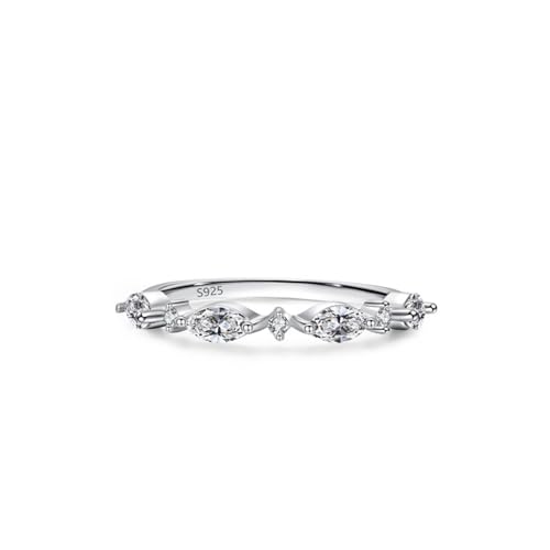 Skcess Ring Frauen 925 Sterlingsilber, Ringe Damen Weiß Zirkonia Ring Diamantförmiger Zirkon Größe 52 (16.6) von Skcess