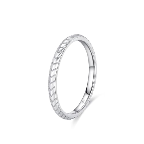 Skcess Ring Mädchen 925 Sterlingsilber, Ring Women Ohne Edelstein Pfeilstruktur Größe 57 (18.1) von Skcess