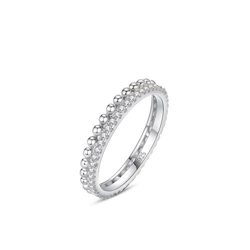 Skcess Ringe Damen 925 Sterlingsilber, Ring Damen Weiß Zirkonia Ring Krone Größe 57 (18.1) von Skcess