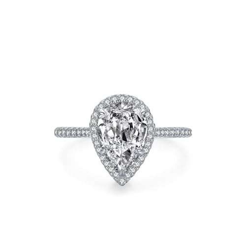 Skcess Ringe Damen 925 Sterlingsilber, Ringe Frauen Weiß Zirkonia Ring Tropfenförmiger Heiligenschein Größe 56 (17.8) von Skcess
