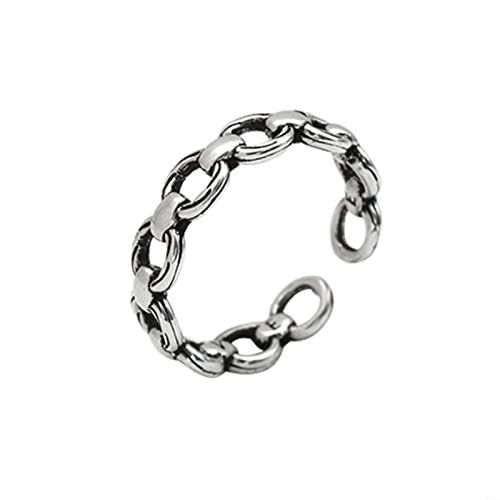 Skcess Ringe Damen Silber 925, Verstellbare Ringe Modeschmuck Ringe Silber Twist Chunky Einfach Verlobungsringe von Skcess