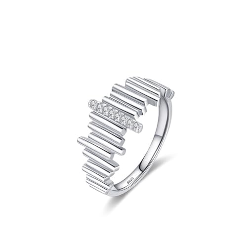 Skcess Verlobungsring Damen 925 Sterlingsilber, Damen Ring Weiß Zirkonia Ring Eleganter Quadratischer Zirkon Größe 60 (19.1) von Skcess