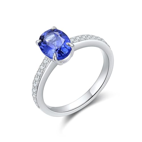 Sterlingsilber Rings Synthetischer Saphir 1.75 Ct Blau, Ring Damen 4 Zinken mit 1,75 Ct Künstlichem Saphir Größe 60 (19.1) von Skcess