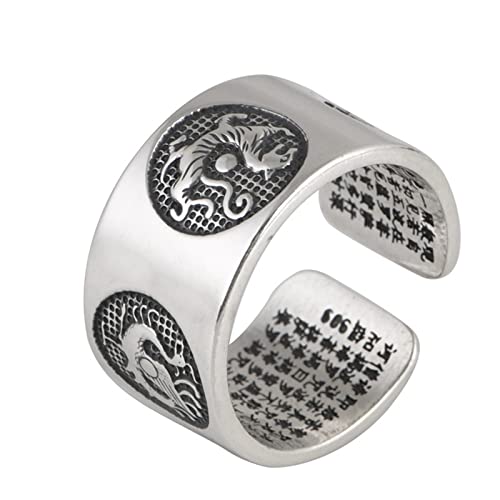 Verlobung Ringe 999 Sterlingsilber, Ringe Frauen Silber Glückliches Altes Tier Geschenke für Damen Frauen Freundin Adjustable von Skcess