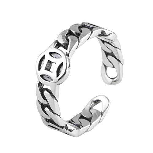 Verlobungsring Damen Sterlingsilber, Engagement Ring Silber Münzkette Geschenke für Damen Frauen Freundin Adjustable von Skcess