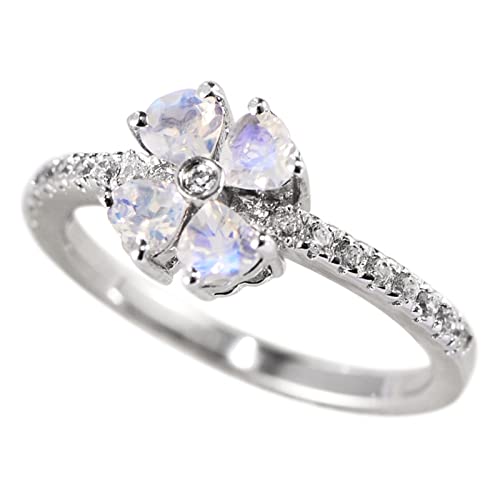 Verlobungsringe Sterlingsilber, Rings Silber Blume Zircon Ring Geschenke für Damen Frauen Freundin Größe 53 (16.9) von Skcess