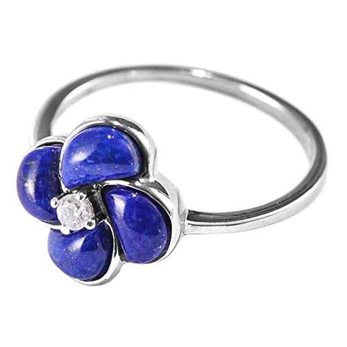 Vorsteckring Silber, Verlobungsring Damen Silber Blumenring Zircon Ring Geschenke für Damen Frauen Freundin Größe 60 (19.1) von Skcess