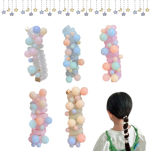 Telefondraht Haarbänder Für Kinder Haargummis Mädchen Spiral Haargummis Haarbänder Aus Geflochtenem Telefondraht Colorful Telephone Wire Hair Bands für Mädchenn und Damen (A) von Skeadex