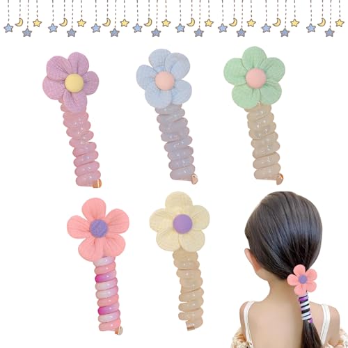 Telefondraht Haarbänder Für Kinder Haargummis Mädchen Spiral Haargummis Haarbänder Aus Geflochtenem Telefondraht Colorful Telephone Wire Hair Bands für Mädchenn und Damen (B) von Skeadex