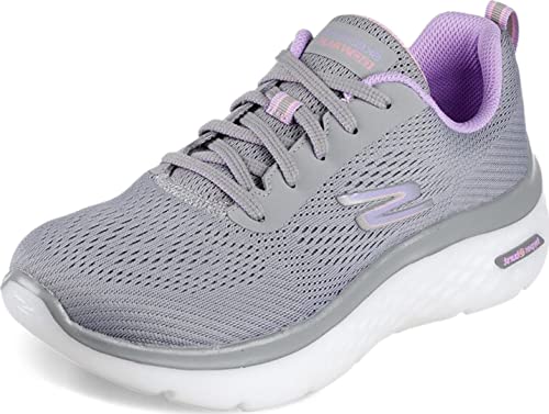 Skechers Damen Go Walk Hyper Burst Straen Laufschuh, Grey Textile Purple Trim, 40 EU von Skechers