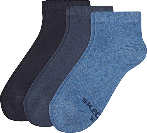 Skechers Socks Damen Sk42005 Füßlinge, Blau (Denim Melange 5500), (Herstellergröße: 35/38) (3er Pack) von Skechers