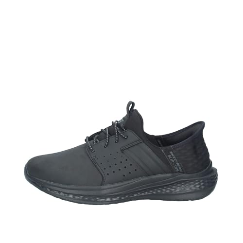 Skechers USA Men's Herren Slade Zachary Sneaker, Black Mesh/Leather, 44 EU von Skechers USA Men's