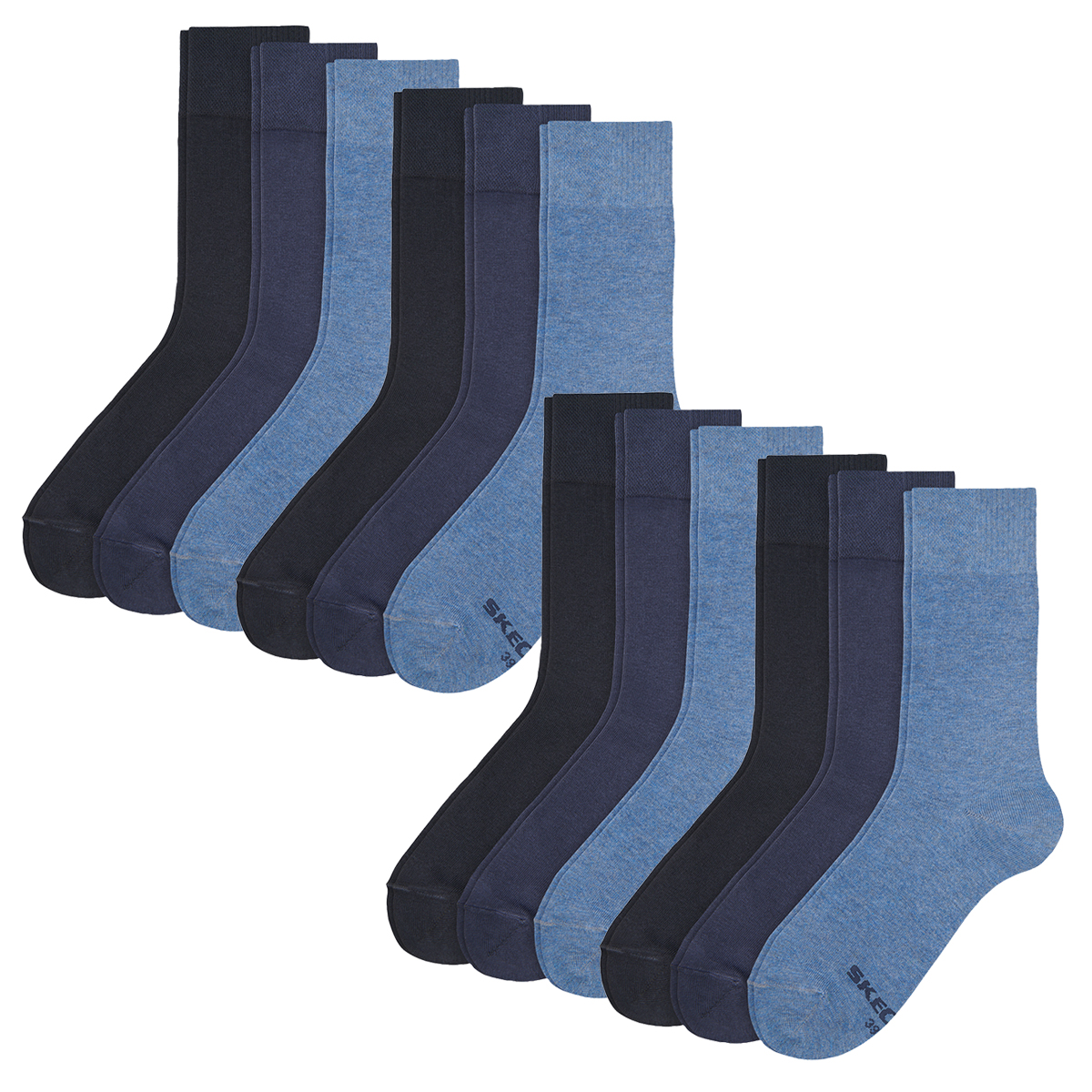 12 Paar Skechers Herren Sportsocken Crew Socken SK41007 von Skechers