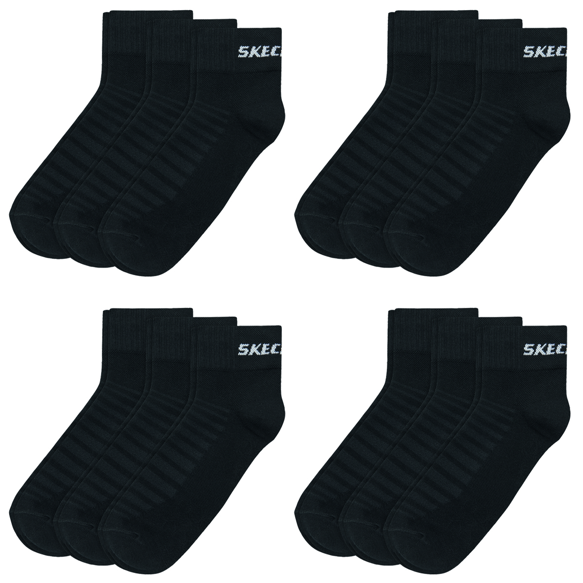 12 Paar Skechers Unisex Quarter Socken SK42017 von Skechers