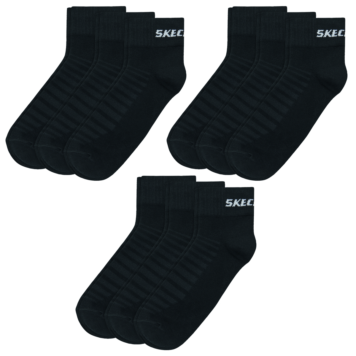 9 Paar Skechers Unisex Quarter Socken SK42017 von Skechers