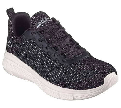 Skechers Bobs B Flex Visionary Essence Damen Turnschuhe, Black Knit White Trim, 39 EU von Skechers
