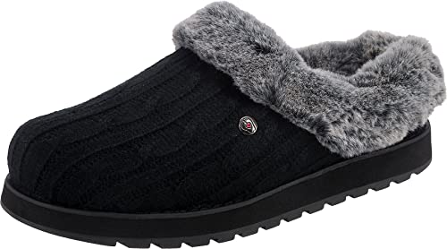 Skechers Damen Slipper, Fabric, Black Grey, 36 EU von Skechers