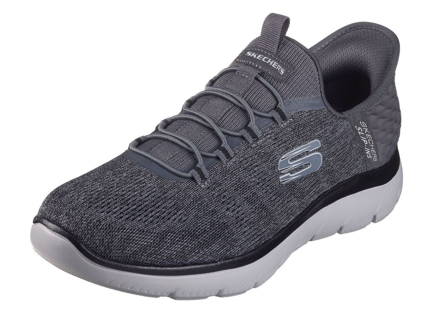 SKECHERS, Herren-Sneaker, mit geformter Slip-Ins Fersenplatte, Anthrazit, Größe 44 von Skechers
