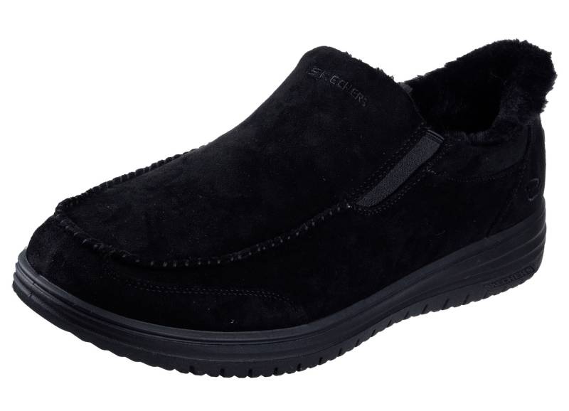 SKECHERS, bequeme Herren-Slipper, mit geformter Slip-Ins Fersenplatte, Schwarz, Größe 40 von Skechers