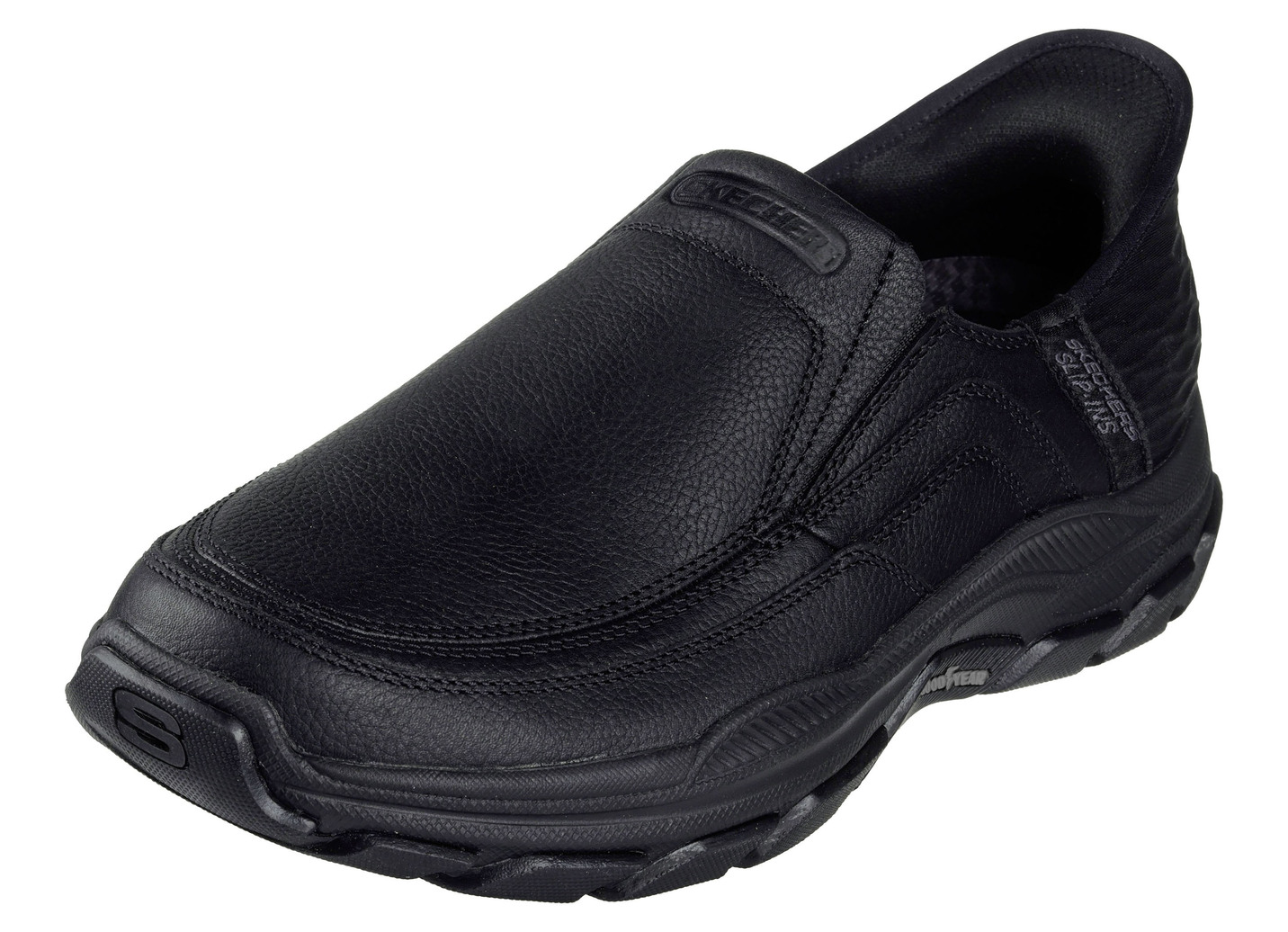SKECHERS, bequeme Herren-Slipper, mit geformter Slip-Ins Fersenplatte, Schwarz, Größe 42 von Skechers