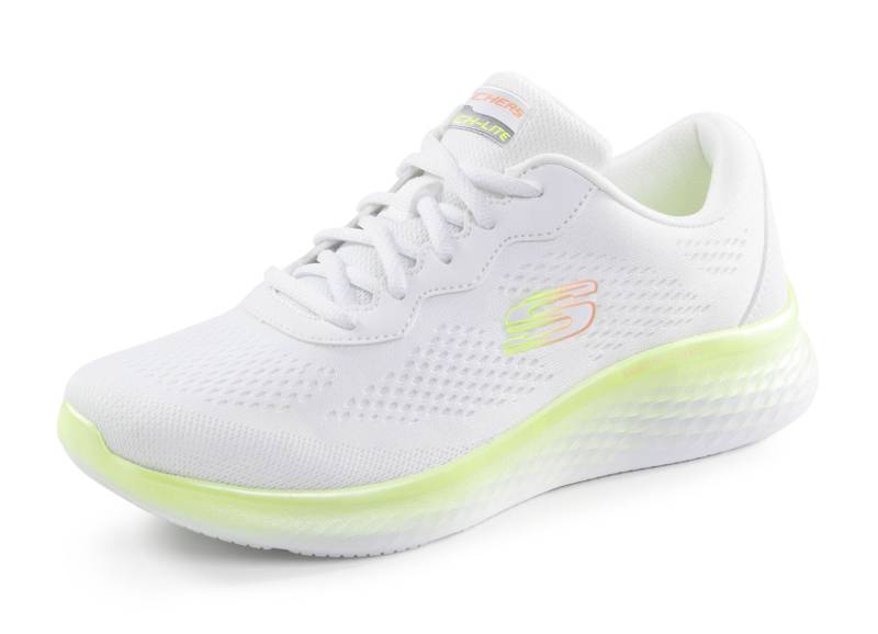 SKECHERS, sportliche Damen-Sneaker, aus Meshmaterial, Weiss-Limette, Größe 39 von Skechers