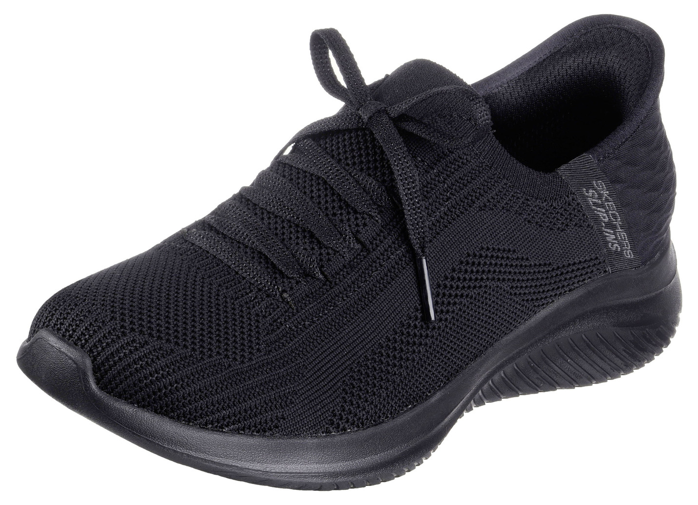 SKECHERS, sportliche Damen-Sneaker, mit geformter Slip-Ins Fersenplatte, Schwarz, Größe 39 von Skechers