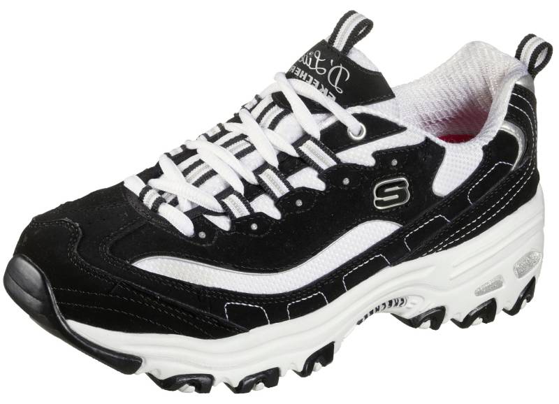 SKECHERS, sportliche Damen-Sneaker, mit herausnehmbarem Fußbett, Schwarz-Weiss, Größe 41 von Skechers
