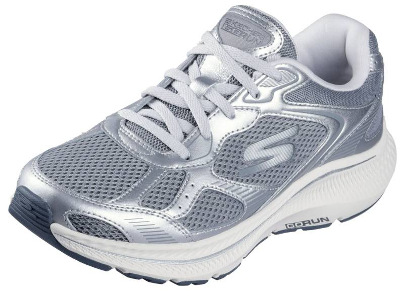 SKECHERS, sportliche Damen-Sneaker, mit herausnehmbarem Fußbett, Silber-Grau, Größe 41 von Skechers