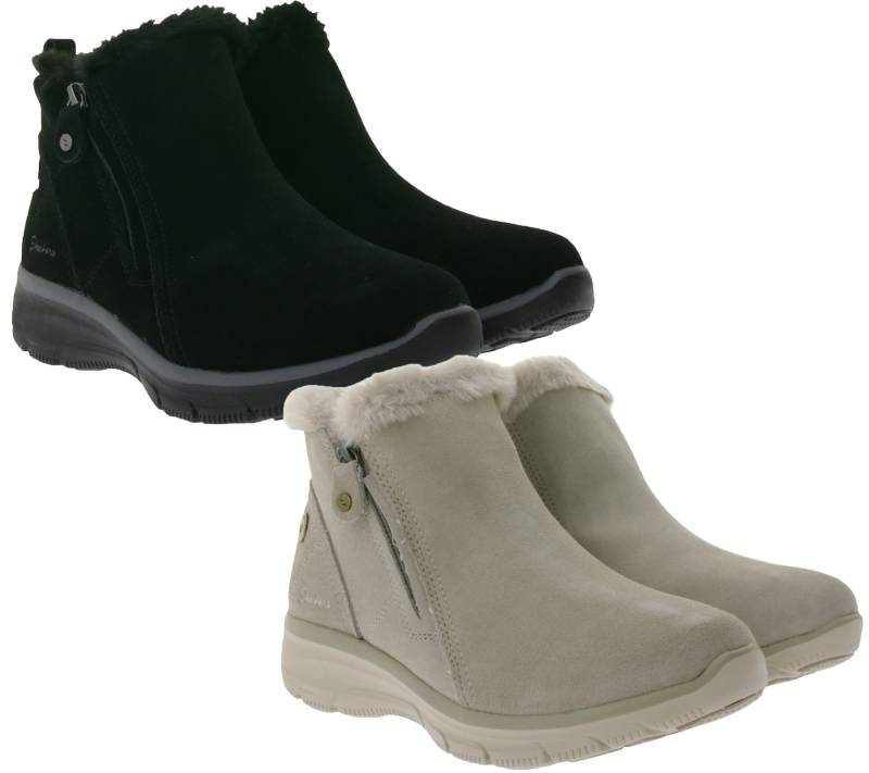SKECHERS Damen Easy Going High Zip 2 Ankle-Boots mit Air-Cooled Memory-Foam Winter-Schuhe Waterproofed 168042 Beige oder Schwarz von Skechers
