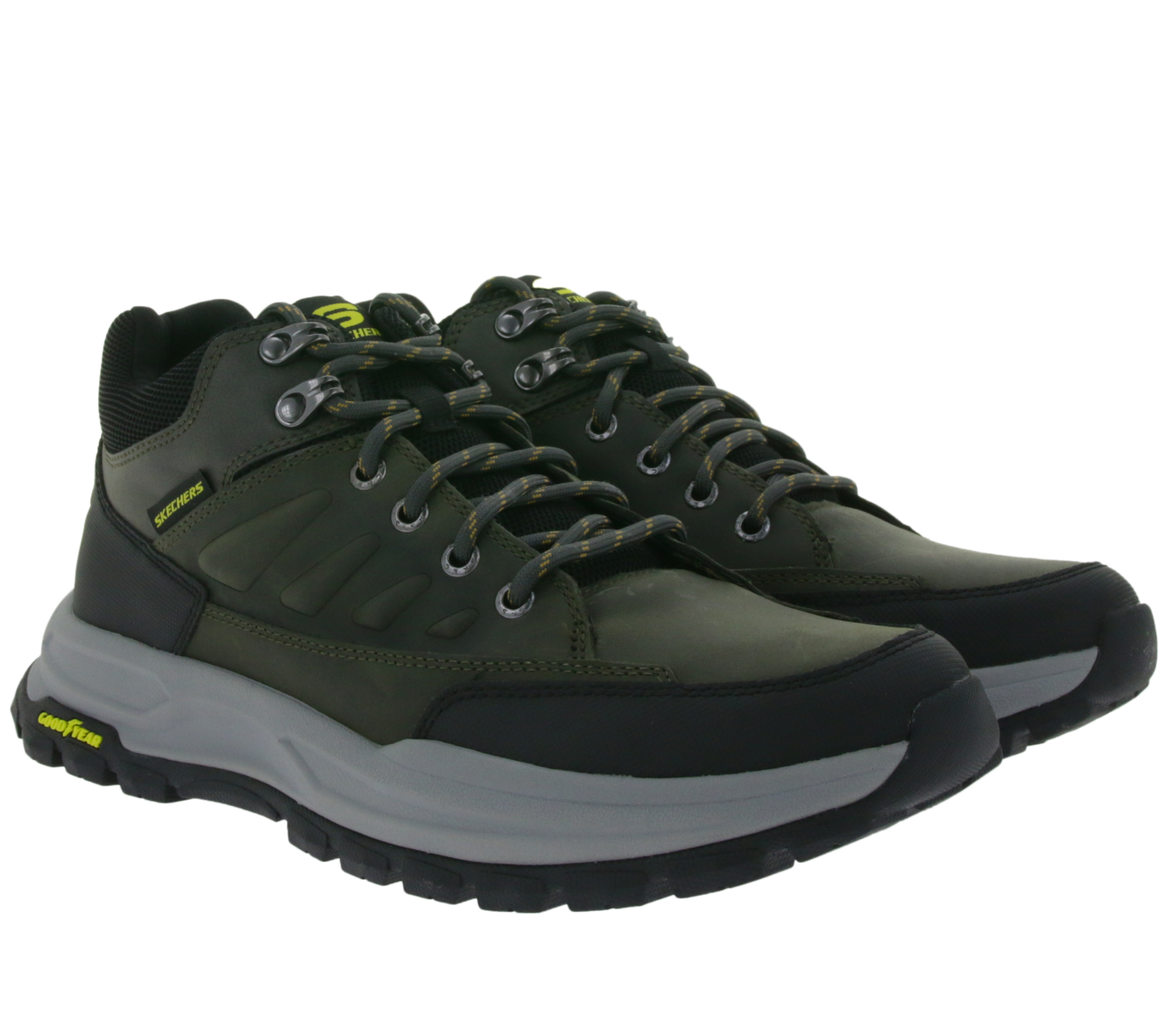 SKECHERS Zeller-Bazemore Herren Wander-Schuhe mit Goodyear Laufsohle Hiking-Schuhe mit Air-Cooled Memorry-Foam 204699/CHAR Grau von Skechers