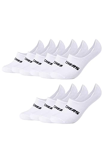 Skechers 10 Paar Unisex Footies Mesh Ventilation Socken SK44008, Farbe:White, Socken & Strümpfe:47-49 von Skechers