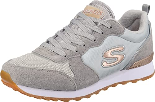 Skechers Damen Retros-og 85-goldn Gurl sneakers, Light Gray Suede Nylon Mesh Rose Gold Trim, 37 EU von Skechers