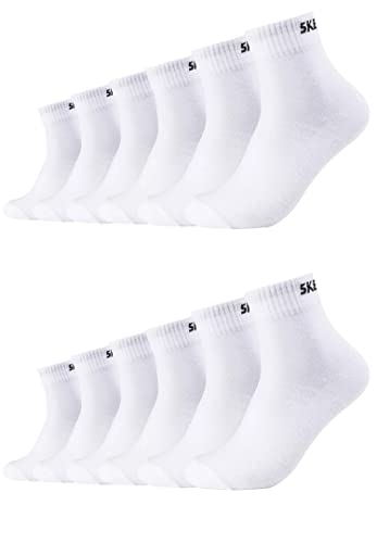 Skechers 12 Paar Unisex Quarter Socken SK42017, Farbe:White, Socken & Strümpfe:35-38 von Skechers