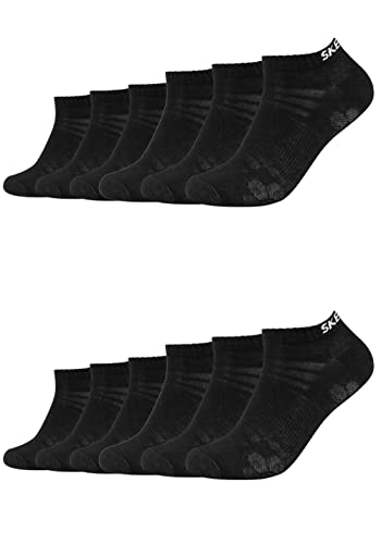 Skechers 12 Paar Unisex Sneaker Socken SK43022, Farbe:Black, Socken & Strümpfe:35-38 von Skechers