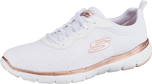 Skechers Damen Flex Appeal 3.0 First Insight Sneaker, White Mesh Rose Gold Trim, 36 EU von Skechers