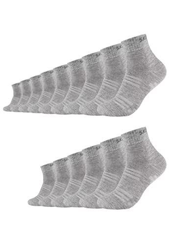 Skechers 15 Paar Unisex Quarter Socken SK42017, Farbe:Light Grey Melange 3390, Socken & Strümpfe:35-38 von Skechers