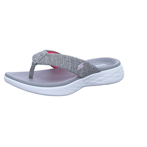 Skechers Damen On-The-go 600-15304 Flipflop, Grau/Pink, 41 EU von Skechers