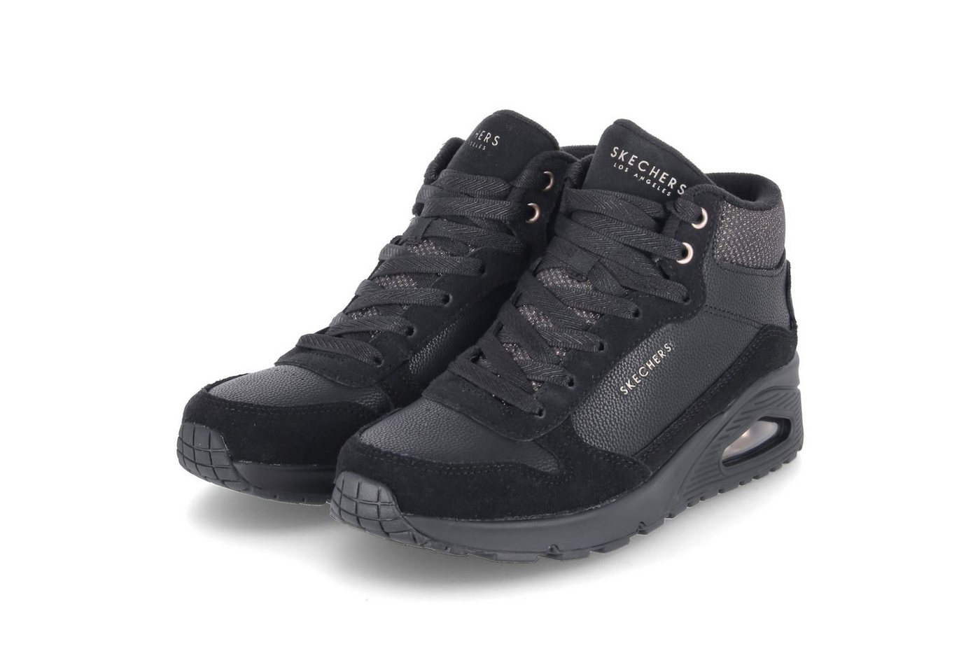 Skechers Skechers 177181 BBK Damen Leder und Synthetik schwarz Schnürstiefel von Skechers
