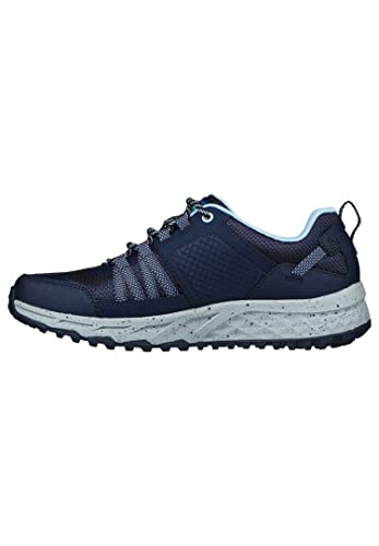 Skechers – 180061 Nvbl, niedrig geschnittene Wanderschuhe für Damen, marineblaues Leder-Mesh mit blauem Besatz, 36,5 EU von Skechers