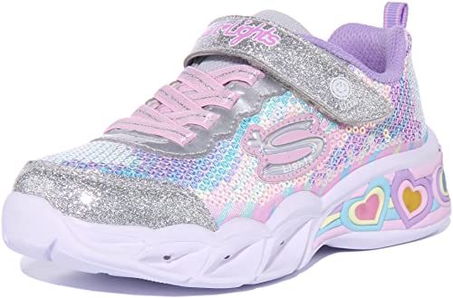 Skechers 302313l Smlt, Sneaker für Mädchen, silberner Netzbesatz, 35 EU von Skechers