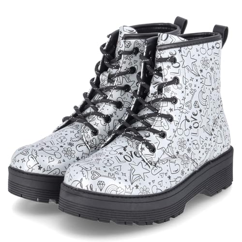 Skechers 303408L SLBK Stiefel Synthetik Mädchen in silber/platin - Gr. 34 von Skechers
