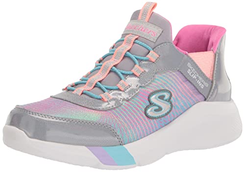 Skechers 303514L GYMT Sneaker, Graues Netzgewebe mit Mehreren Zierteilen, 32 EU von Skechers