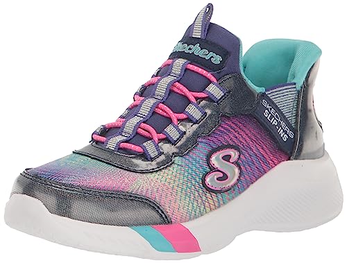 Skechers 303514L NVMT Sneaker, Marineblaues Netzgewebe mit Mehreren Zierteilen, 27 EU von Skechers