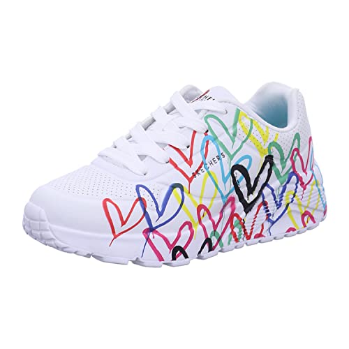 Skechers 314064L WMLT Sneaker, White Synthetic/Multi Trim, 32 EU Skechers 314064L WMLT Sneaker, White Synthetic/Multi Trim, 32 EU von Skechers